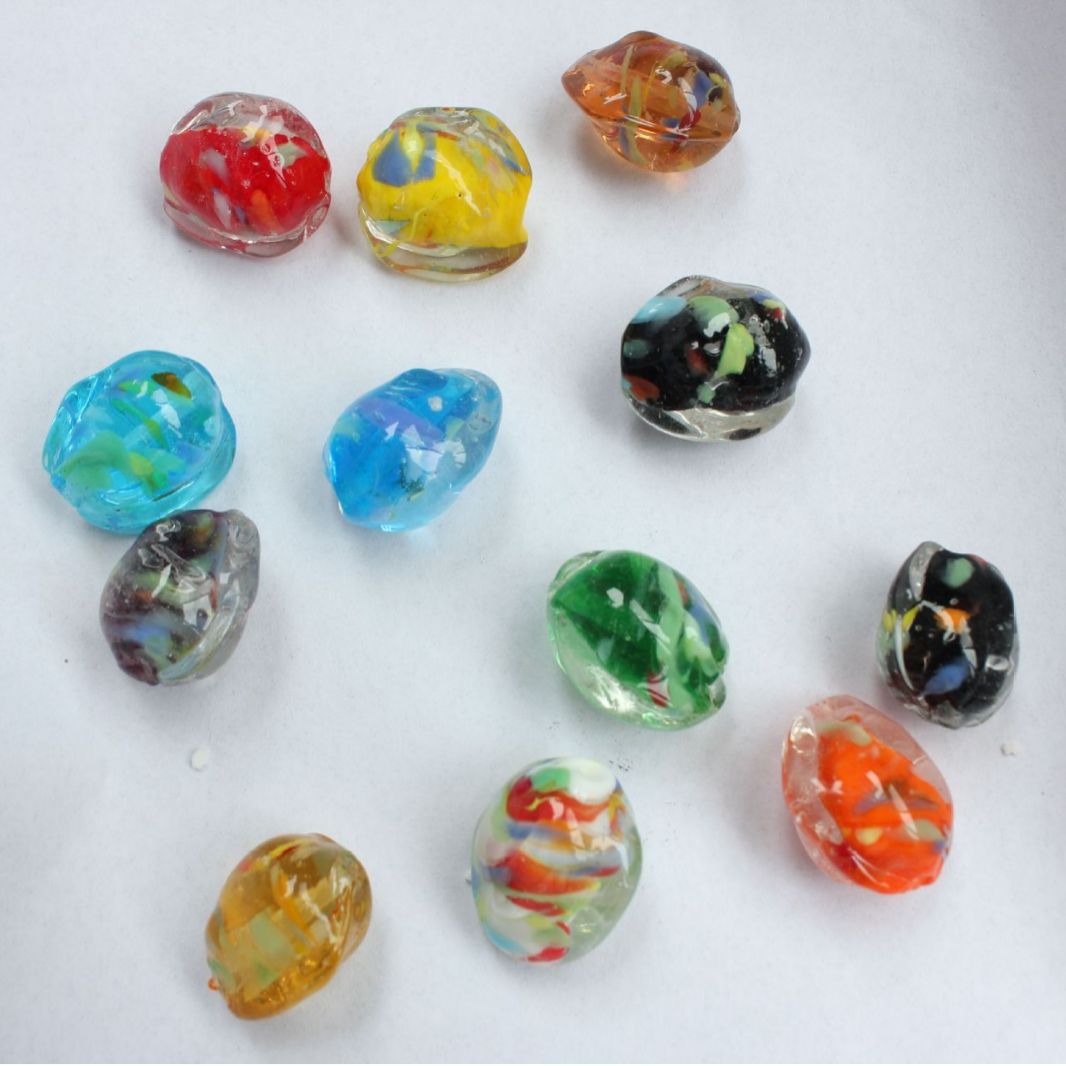 Lampwork Irregular Shaped Glass Beads 22mm Colorful Glossy 50pcs 2