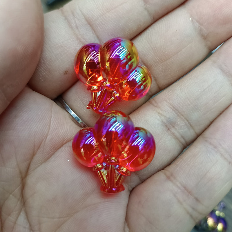 UV Plating Balloon Acrylic Beads 22mm Transparent Colorful 100pcs 9