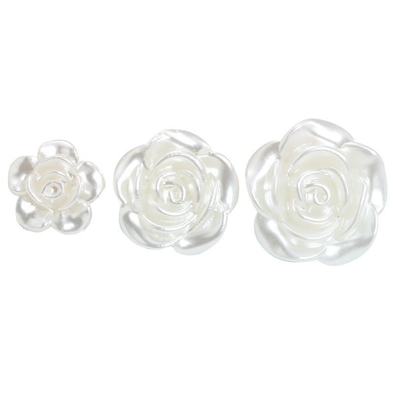Pearl Imitation Camellia Acrylic Beads 10-18mm ABS Plastic 50pcs 4