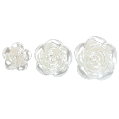 Pearl Imitation Camellia Acrylic Beads 10-18mm ABS Plastic 50pcs 4