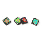 Square Clay Beads 10mm Punk Style Neon Paint Splatter 100pcs 5