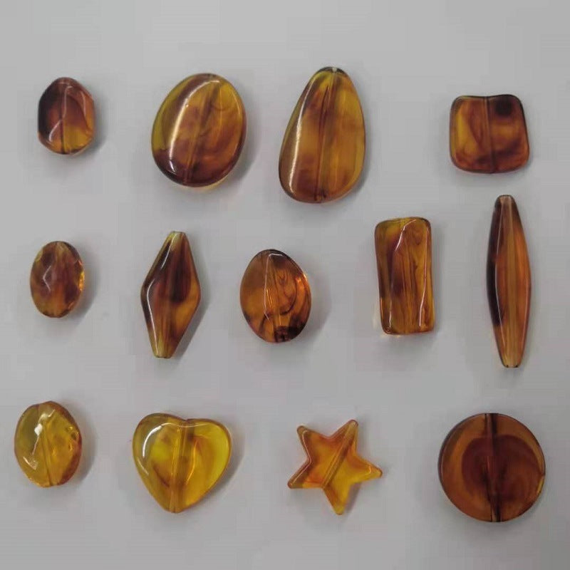 Transparent Acrylic Beads Imitation Amber Mixed Shapes 100pcs 2