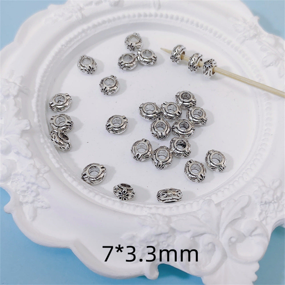 Alloy Flower Spacer Beads 7mm Symmetrical Tibetan Style 150pcs 7
