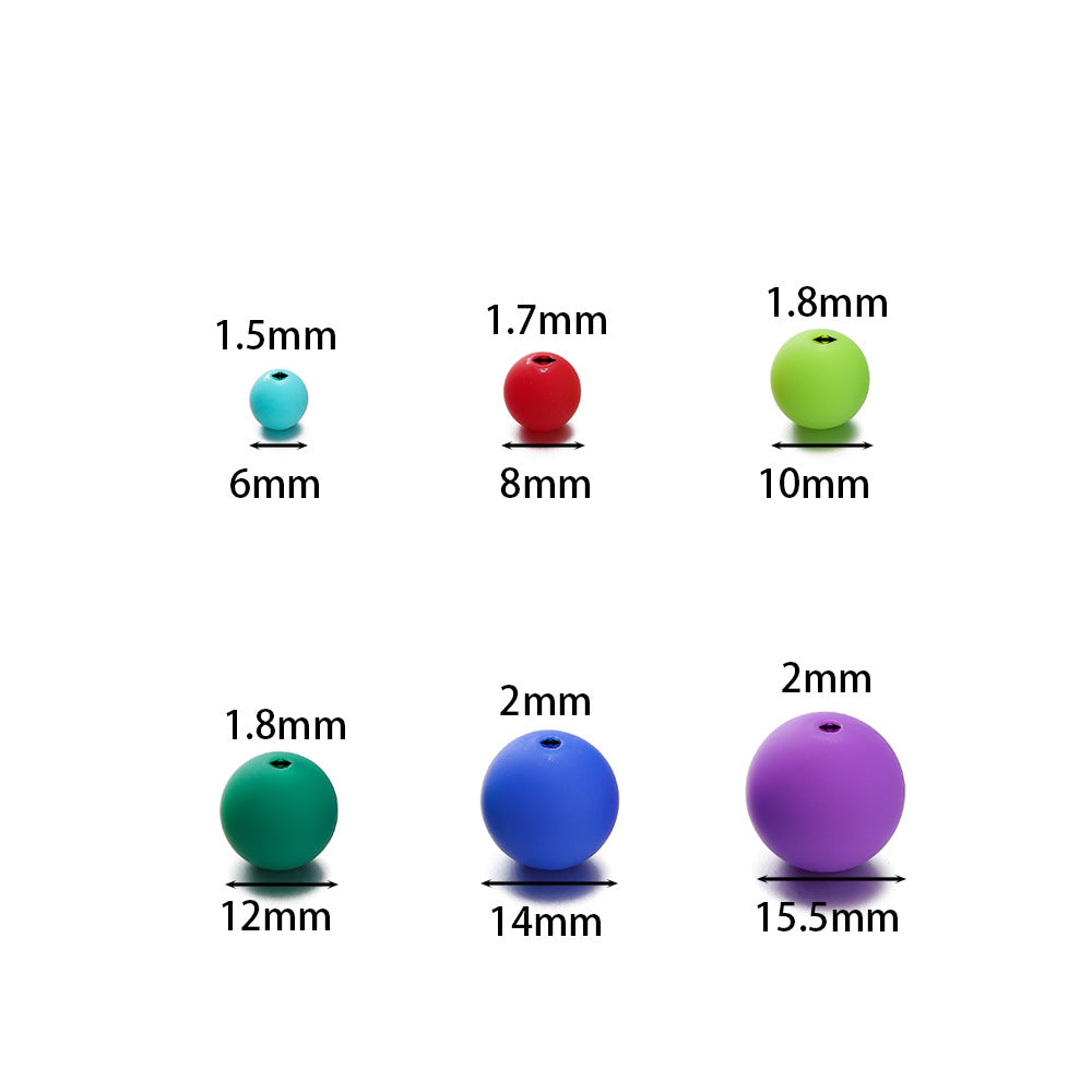 Rubberized Round Acrylic Beads 15mm Mixed Colors 20pcs 2