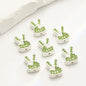 Rhinestone Rabbit Alloy Beads 17mm Colorful Sparkle 10pcs 2