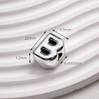Plated Letter & Number Acrylic Beads 22x17x12mm Chunky Silver 50pcs 2