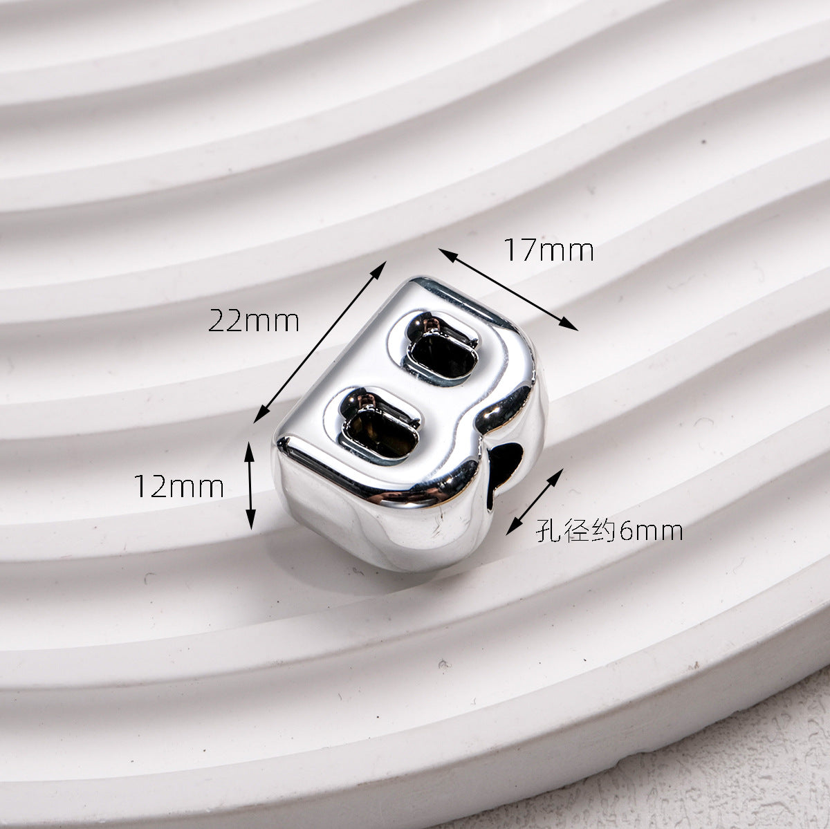 Plated Letter & Number Acrylic Beads 22x17x12mm Chunky Silver 50pcs 2