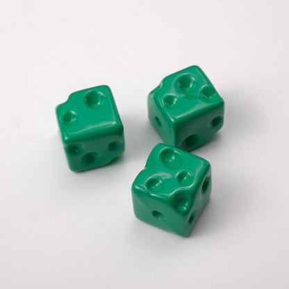 Painted Square Acrylic Beads 14mm Colored Baking Cheese Style 100pcs 16