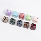 Striped Designer M Acrylic Square Beads 14mm 10pcs 5