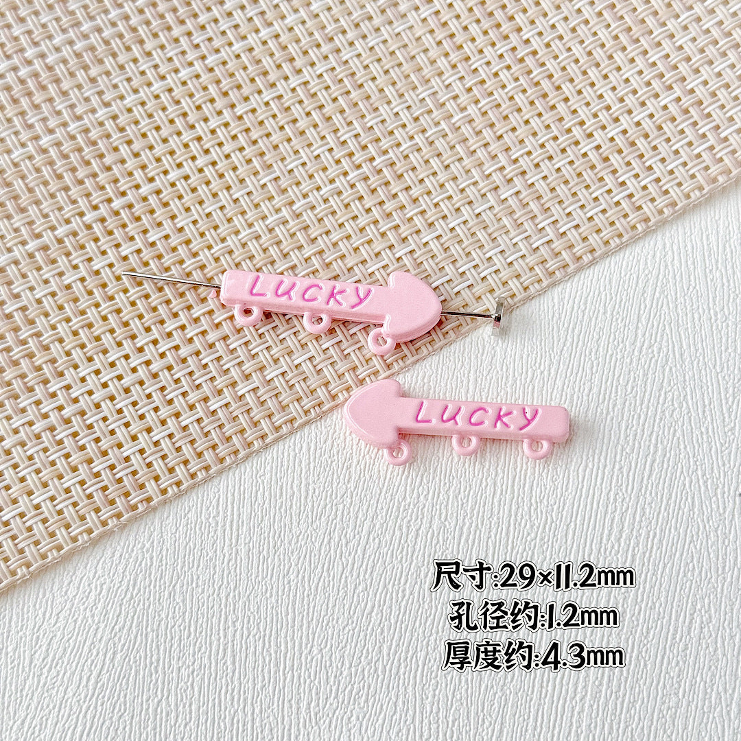 Arrow Metal Beads 29mm and 16mm Multi-Hole Enamel Painted 10pcs 4