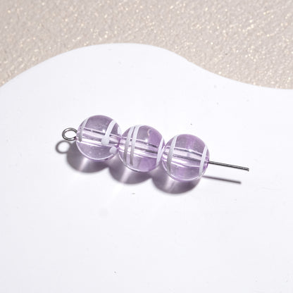 Clear Round Acrylic Beads 10mm Candy Swirl Pattern 100pcs 7