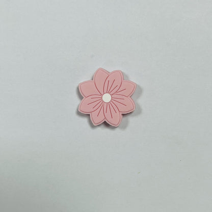 Silicone Focal Beads Flower Macaron Color Etched Petal Design 20pcs 8