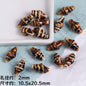 Coffee Color Ocean Creatures Ceramic Beads Hand Painted 5pcs 8