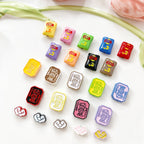 Baking Painted Potato Chips Card Metal Beads 2mm Hole 20pcs 2