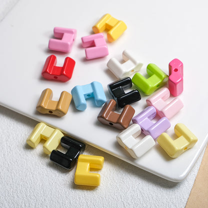 Square Acrylic Beads 14mm Building Block Part Mixed Colors 30pcs 5
