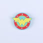 Silicone Focal Beads Wonder Woman Circle Badge W Emblem 20pcs 2