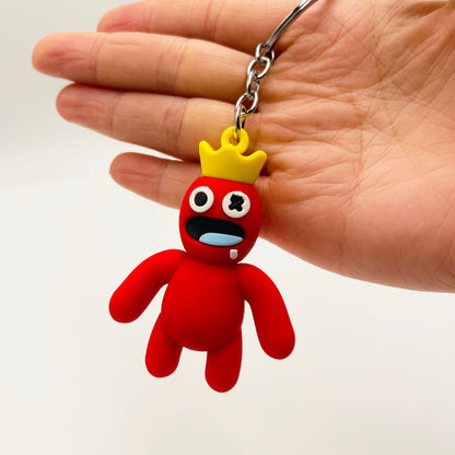 PVC Rainbow Friend Keychain Soft Rubber Cartoon Character Charm 4