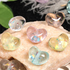 High Transparency Glitter Powder Embedded Chunky Heart Acrylic Beads 20mm 50pcs