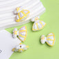 Hand Painted Acrylic Beads 3D Christmas Bells and Cabin 5pcs 13