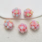 Embellished Flower Cluster Clay Beads 20mm Gradient Rose 10pcs 24