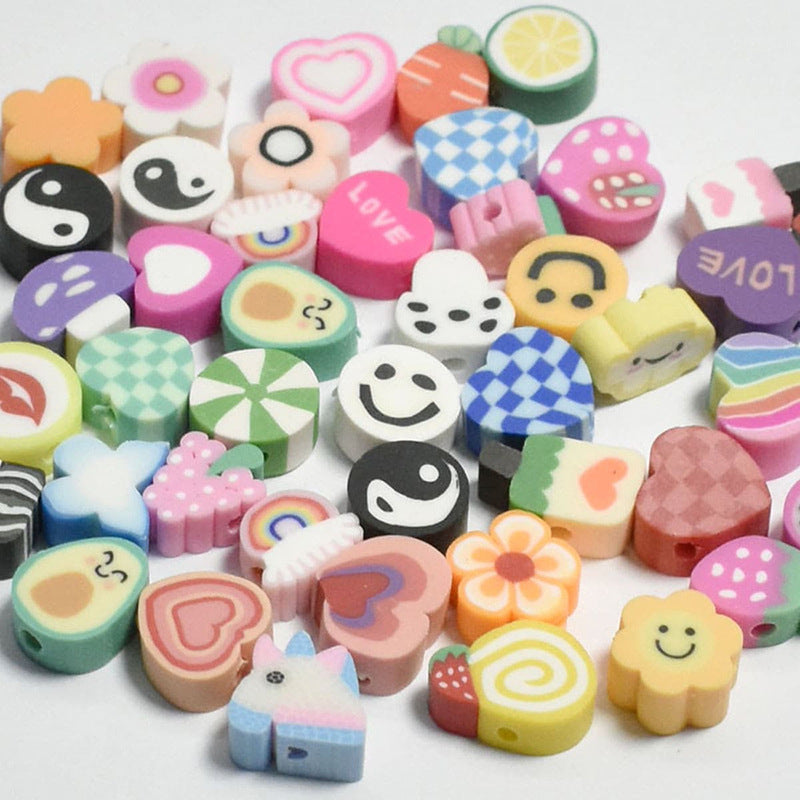 Cartoon Pattern Clay Beads 10mm Multicolor Polymer 200pcs 2