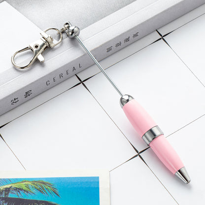 Beadable Pen Keychain Portable Metal Ballpoint Colorful Compact 21