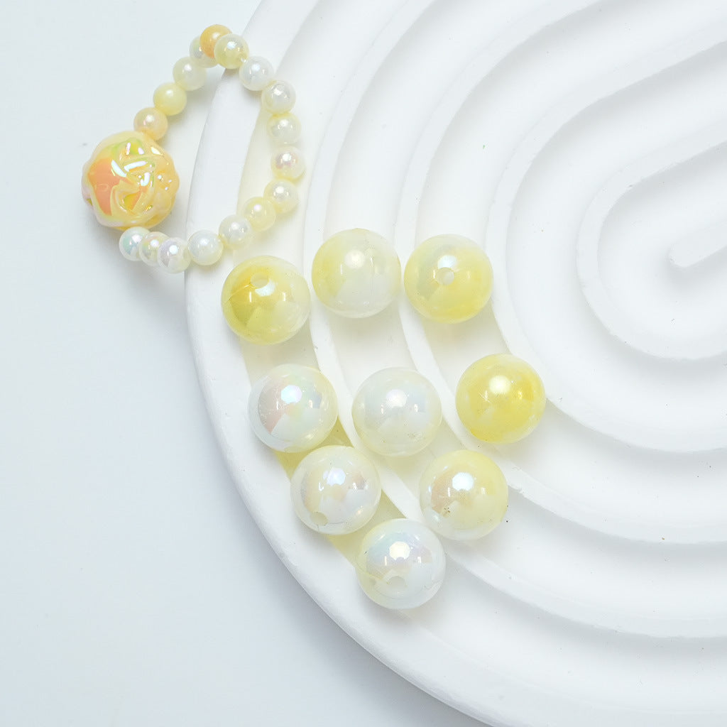 Pearl Round Acrylic Beads 6-10mm Dual Color Gradient Imitation Pearl 13