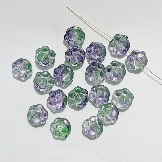 Vintage Cat Claw Glass Beads 15mm Glossy Translucent Colors 50pcs 2