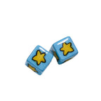 Tiny Cartoon Pattern Printed Acrylic Square Beads 10mm Glossy 30pcs 3