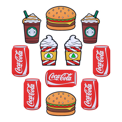 Silicone Focal Beads Food Hamburger and Soda Can Set 20pcs