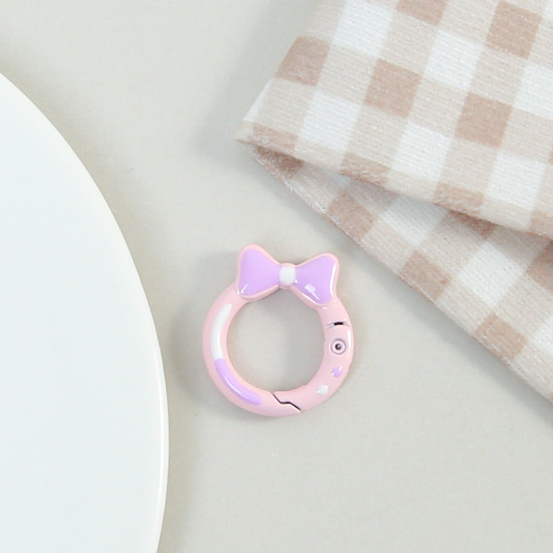 Zinc Alloy Bow Trigger Keyrings 27mm Baking Painted 6pcs 8