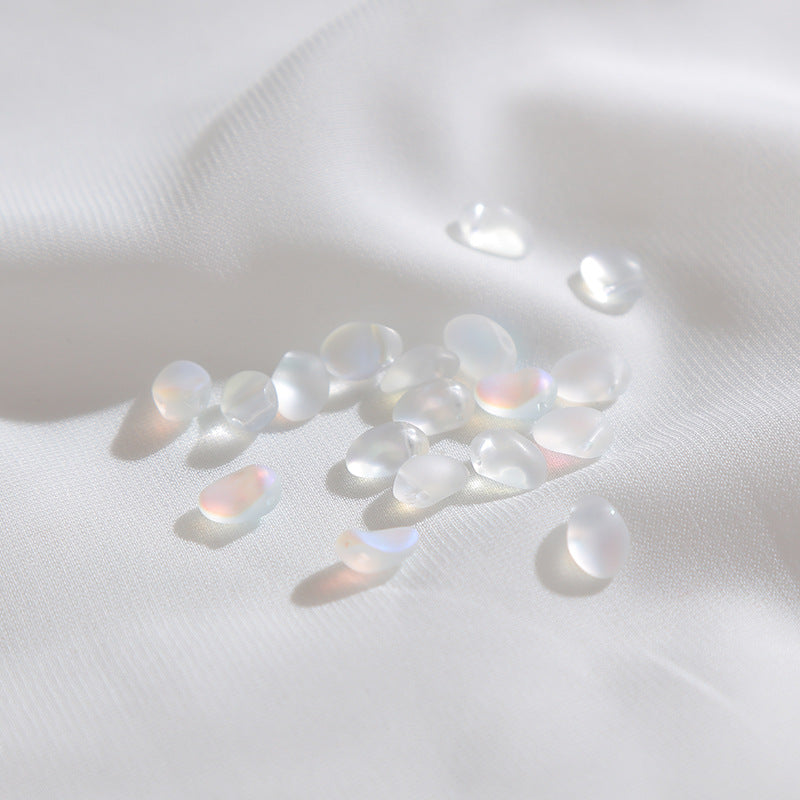 Transparent Czech Glass Petal Beads 6x8mm Soft Pastel Iridescent 100pcs 7