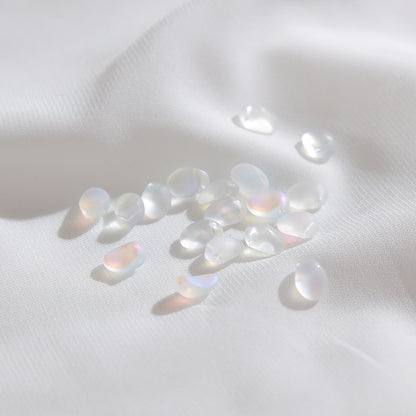 Transparent Czech Glass Petal Beads 6x8mm Soft Pastel Iridescent 100pcs 7