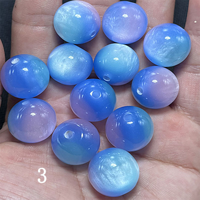 Gradient Color Resin Beads 8-16mm Round Glossy Polished 50pcs 3