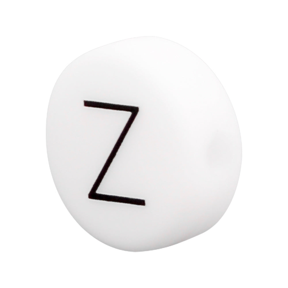 12mm Silicone Letter Beads Flat Round Alphabet Options 20pcs 30