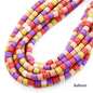Cylindrical Clay Beads 6mm Colorful Polymer 62pcs 31