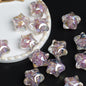 Clear Floral Star Resin Beads 22mm Translucent with Gold Flakes 10pcs 15