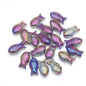 Electroplated Transparent Fish Glass Beads 8x15mm 30pcs 8