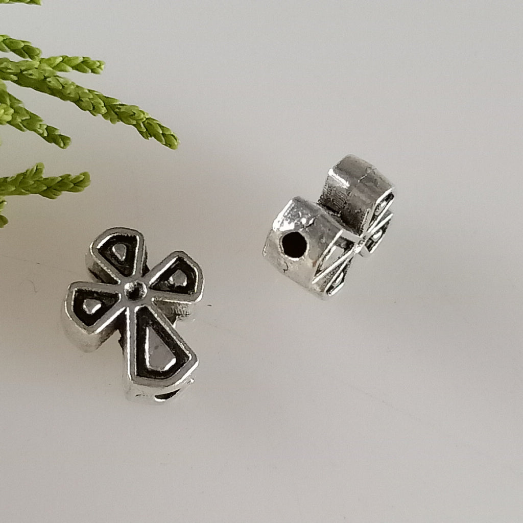 Cross Metal Beads 10x12mm Antique Silver Tone Zinc Alloy 100pcs 2