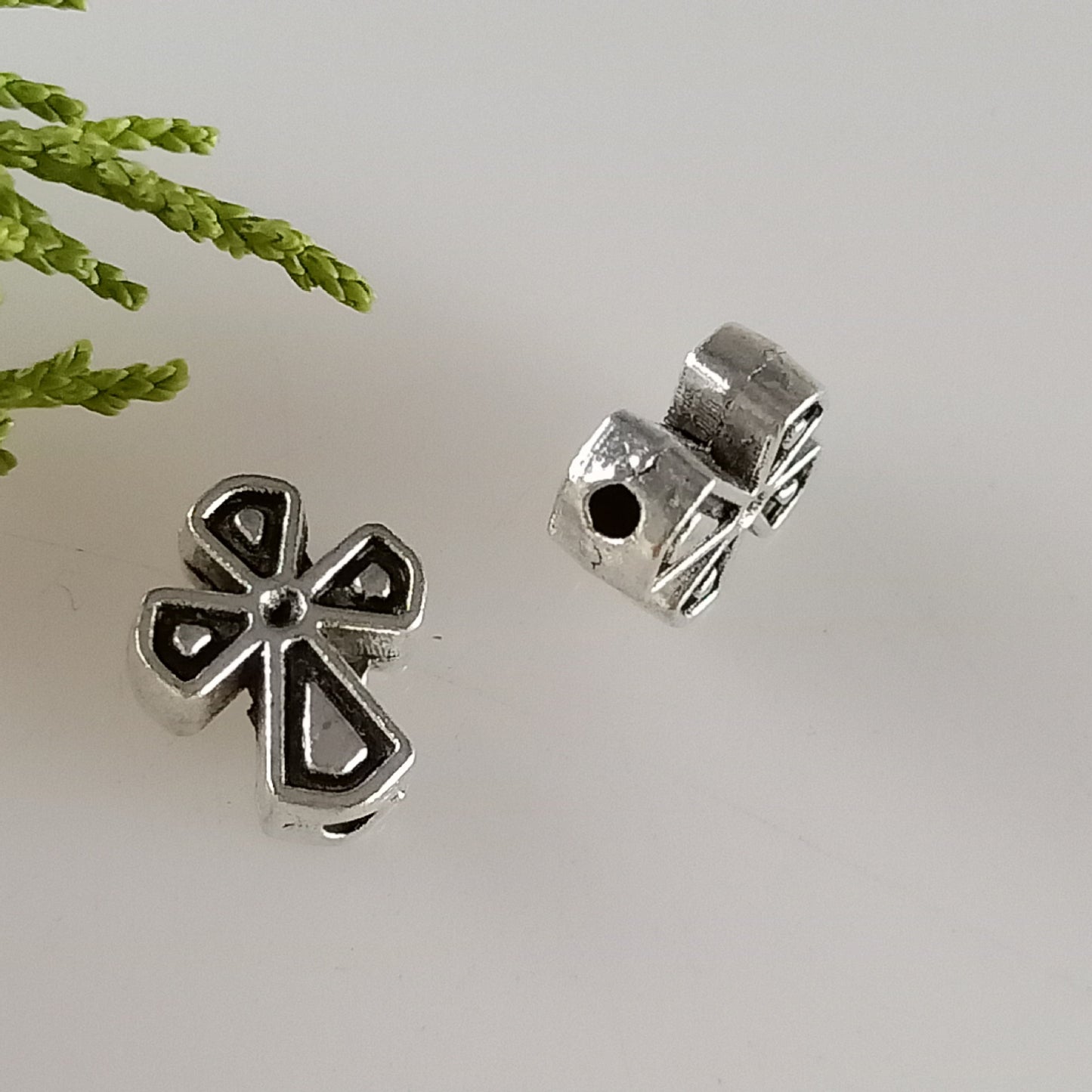 Cross Metal Beads 10x12mm Antique Silver Tone Zinc Alloy 100pcs 2