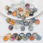 Electroplated Shell Glass Beads 10mm Glossy Ridged Surface 60pcs 20