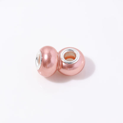 ABS Plastic Donut Spacer Beads 9*14mm Imitation Pearl 100pcs 12