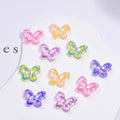 Transparent Hand-Painted Butterfly Acrylic Beads 21mm Colorful 5pcs 6