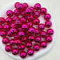 Plated Bubblegum Beads 20mm Metallic Mirror Finish Mixed Colors 20pcs 10