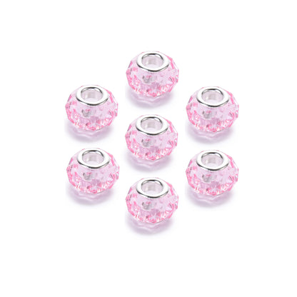 Acrylic Spacer Beads 14mm Imitation Crystal Large Hole 30pcs 16