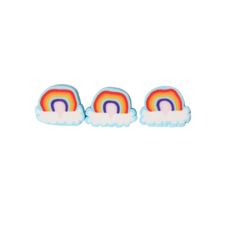 Cloud Clay Beads 10mm White Rainbow Polymer 200pcs 4