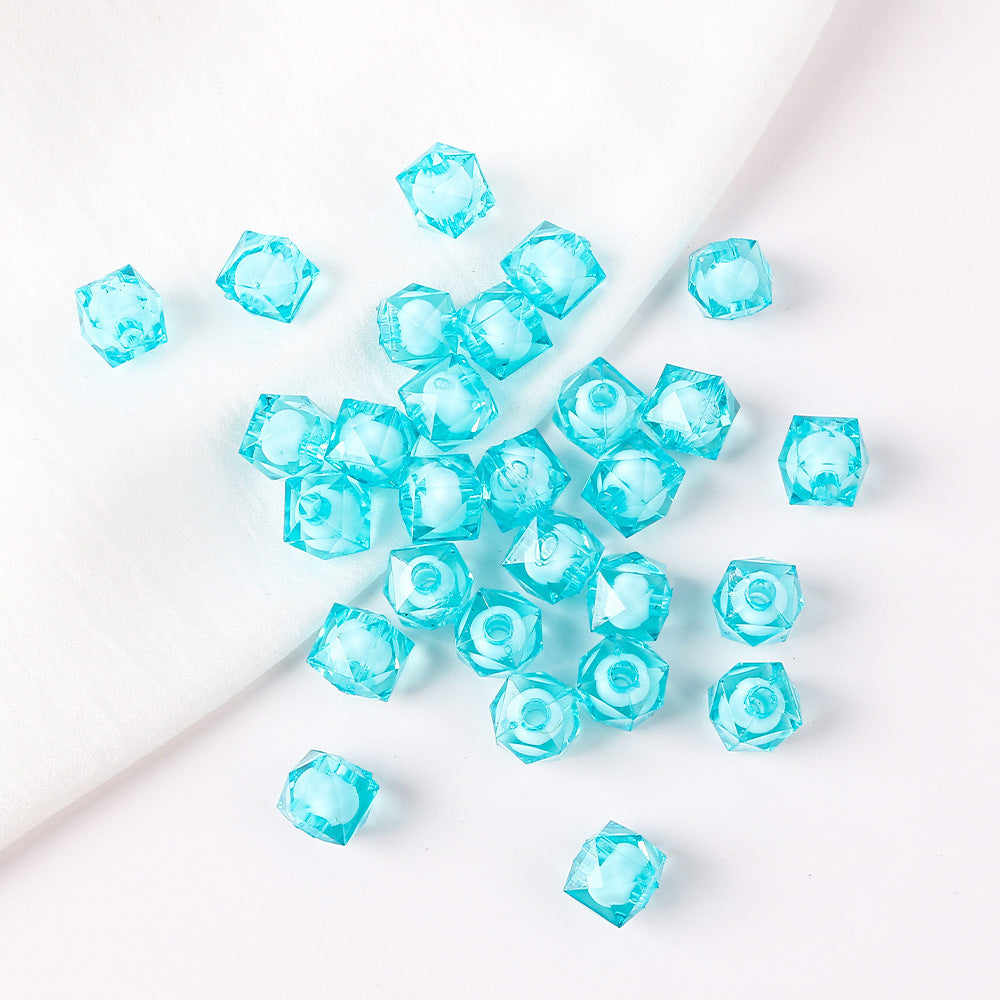 Faceted Acrylic Sago Beads 8-10mm Glossy Translucent 100pcs 23