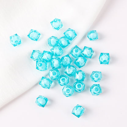 Faceted Acrylic Sago Beads 8-10mm Glossy Translucent 100pcs 23