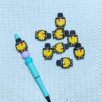 Silicone Focal Beads Chick Wearing Pilgrim Hat 20pcs 5