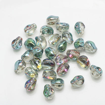 Electroplated Skull Head Glass Beads 8mm x 10mm Iridescent 30pcs 15
